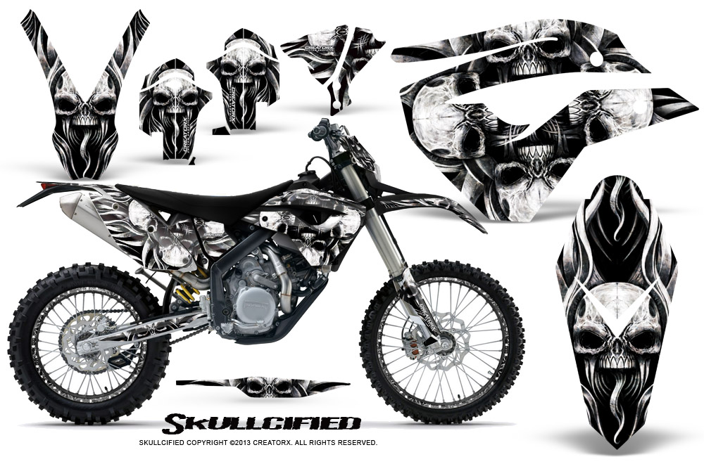 Husaberg FE570 Enduro 2010 Graphics Kit Skullcified Silver NP Rims